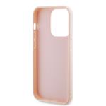 Karl Lagerfeld 3D Rubber Glitter Logo Karl Zadní Kryt pro iPhone 15 Pro Pink