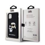 Karl Lagerfeld 3D Rubber Karl and Choupette Zadní Kryt pro iPhone 11 Black