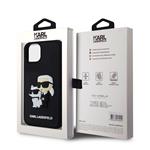 Karl Lagerfeld 3D Rubber Karl and Choupette Zadní Kryt pro iPhone 13 Black