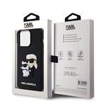 Karl Lagerfeld 3D Rubber Karl and Choupette Zadní Kryt pro iPhone 13 Pro Max Black
