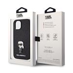 Karl Lagerfeld Fixed Glitter Metal Ikonik Zadní Kryt pro iPhone 15 Black