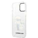 Karl Lagerfeld IML Glitter Karl and Choupette NFT Zadný kryt pre iPhone 12/12 Pro Transparent