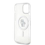 Karl Lagerfeld IML Glitter Karl and Choupette Zadný kryt MagSafe pre iPhone 15 Transparent