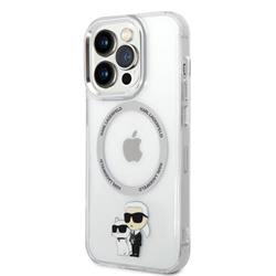 Karl Lagerfeld IML Karl and Choupette NFT MagSafe Zadní Kryt pro iPhone 13 Pro Transparent