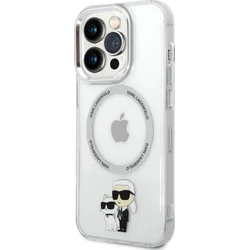 Karl Lagerfeld IML Karl and Choupette NFT MagSafe zadný kryt pre iPhone 13 Pro Transparent