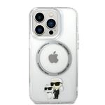 Karl Lagerfeld IML Karl and Choupette NFT MagSafe zadný kryt pre iPhone 14 Pro Transparent