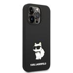 Karl Lagerfeld Liquid Silicone Choupette NFT Zadní Kryt pro iPhone 14 Pro Black