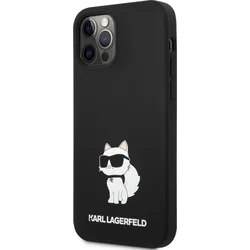 Karl Lagerfeld Liquid Silicone Choupette NFT zadný kryt pre iPhone 12/12 Pro Black