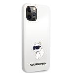 Karl Lagerfeld Liquid Silicone Choupette NFT zadný kryt pre iPhone 12/12 Pro White