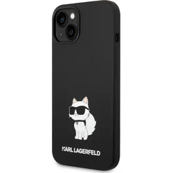 Karl Lagerfeld Liquid Silicone Choupette NFT Zadný kryt pre iPhone 14 Black