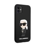 Karl Lagerfeld Liquid Silicone Ikonik NFT Zadní Kryt pro iPhone 11 Black