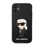Karl Lagerfeld Liquid Silicone Ikonik NFT Zadný kryt pre iPhone 11 Black
