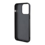 Karl Lagerfeld Pevný kovový zadný kryt Ikonik s trblietkami pre iPhone 15 Pro Max Black