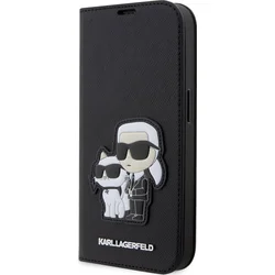 Karl Lagerfeld PU Saffiano Karl and Choupette NFT Book Case pre iPhone 13 Pro Black