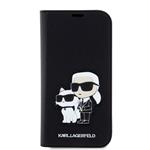 Karl Lagerfeld PU Saffiano Karl and Choupette NFT Book Pouzdro pro iPhone 12/12 Pro Black