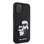 Karl Lagerfeld PU Saffiano Karl and Choupette NFT Zadní Kryt pro iPhone 12 Pro Max Black