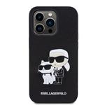 Karl Lagerfeld PU Saffiano Karl and Choupette NFT zadný kryt pre iPhone 14 Pro Black