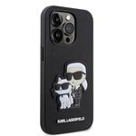 Karl Lagerfeld PU Saffiano Karl and Choupette NFT zadný kryt pre iPhone 14 Pro Black