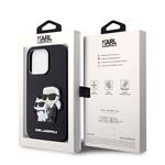 Karl Lagerfeld PU Saffiano Karl and Choupette NFT zadný kryt pre iPhone 14 Pro Black