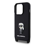 Karl Lagerfeld Saffiano Crossbody Metal Ikonik Zadní Kryt pro iPhone 15 Pro Black