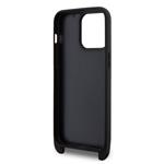 Karl Lagerfeld Saffiano Crossbody Metal Ikonik Zadný kryt pre iPhone 15 Pro Max Black
