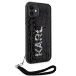 Karl Lagerfeld Sequins Reversible Zadní Kryt pro iPhone 11 Black/Silver
