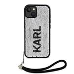 Karl Lagerfeld Sequins Reversible Zadní Kryt pro iPhone 13 Black/Silver