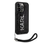 Karl Lagerfeld Sequins Reversible Zadní Kryt pro iPhone 13 Pro Black/Silver