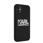 Karl Lagerfeld Stack White Logo Silikonový Kryt pro iPhone 11 Black
