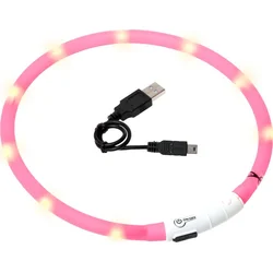 Karlie LED světelný obojek růžový obvod 20-75cm