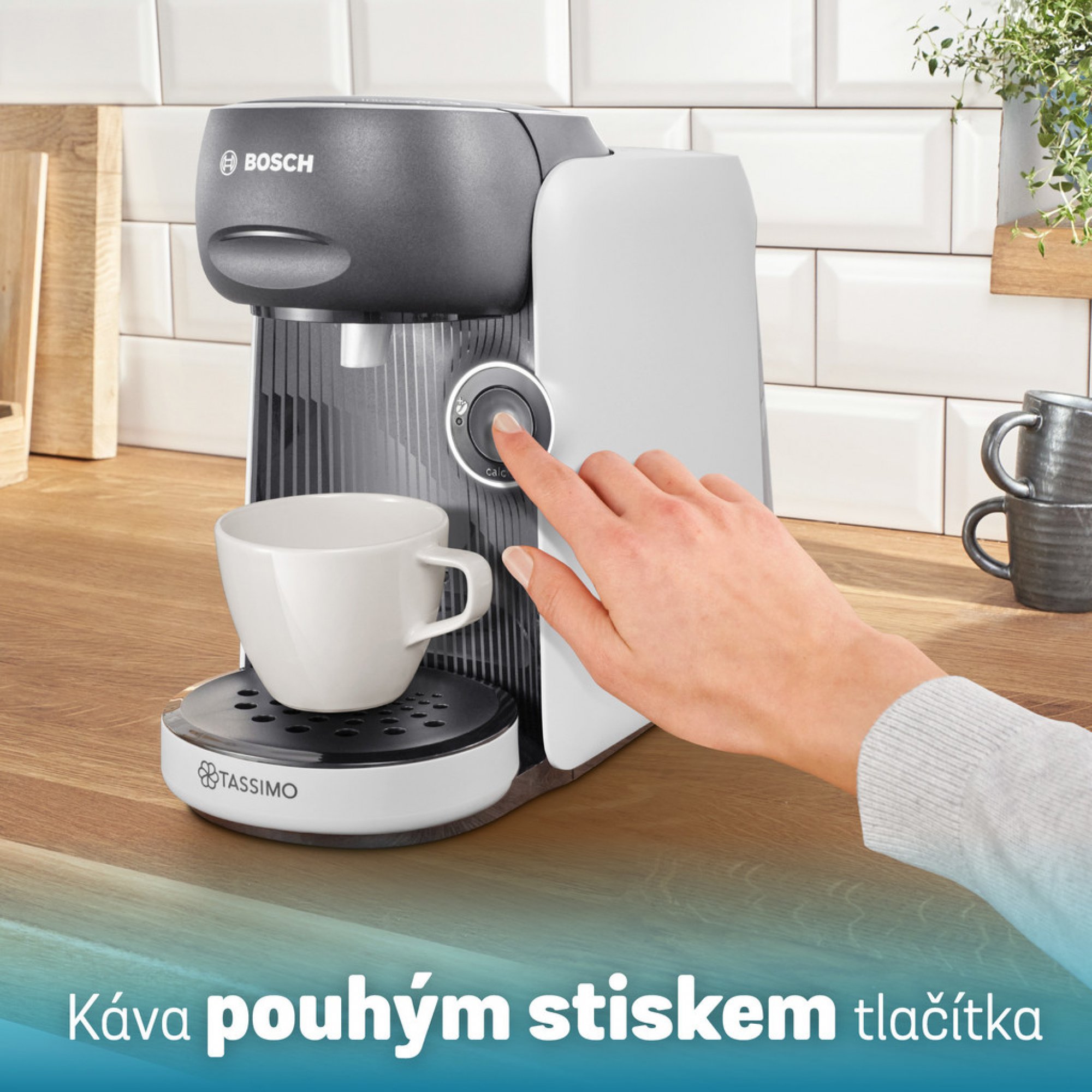 Kávovar na kapsule Bosch Tassimo Finesse TAS16B4, sivo-biely