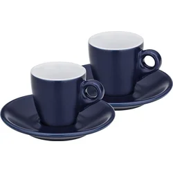 KELA 2dílná sada šálků s podšálky na espresso MATTIA, 50 ml, modrá