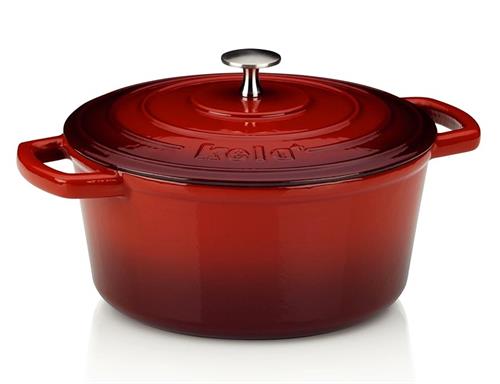 KELA Litinový pekáč s poklicí se smaltovaným povrchem CALIDO, 24 cm