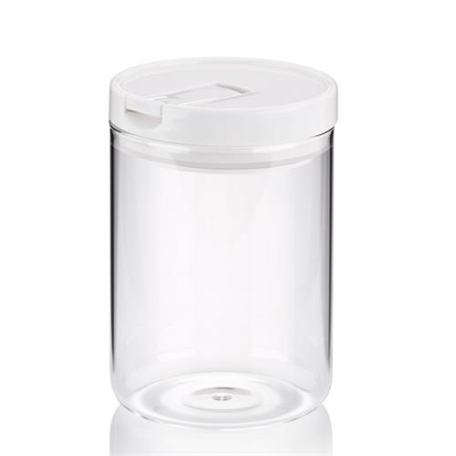 KELA Skleněná dóza ARIK 0,9 l, bílá 