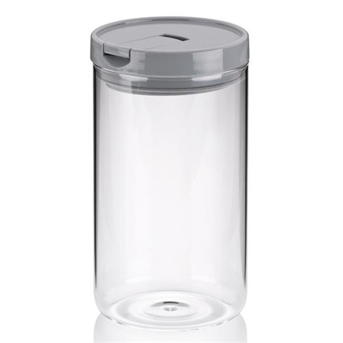 KELA Skleněná dóza ARIK 1,2 l, šedá