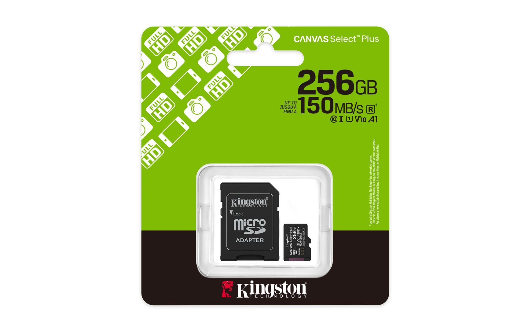 KINGSTON microSDXC 256GB Canvas Select Plus + SD adaptér