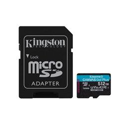 KINGSTON microSDXC 512GB Canvas Go Plus + SD adaptér