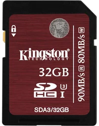 Kingston SDA3/32GB 4K video SDHC class 10, 90MB/s, UHS-3, dozivotni zaruka
