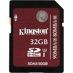 Kingston SDA3/32GB 4K video SDHC class 10, 90MB/s, UHS-3, dozivotni zaruka