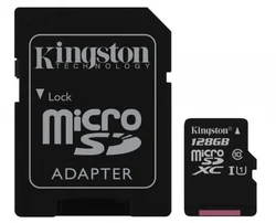 Kingston SDCX10/128GB MicroSDXC class 10, 30MB/s, UHS-1, dozivotni zaruka + SD adaptér