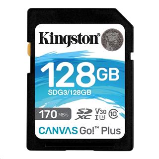 KINGSTON SDXC 128GB Canvas Go! Plus UHS-I U3 V30 s rýchlosťou až 170 MB/s