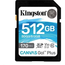 KINGSTON SDXC 512GB Canvas Go! Plus UHS-I U3 V30 rychlost až 170MB/s SDG3/512GB - Paměťové karty