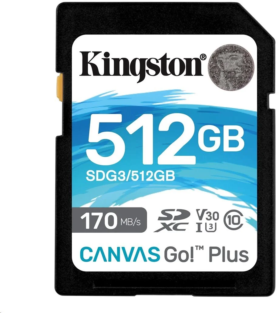 Kingston SDXC 512GB Canvas Go! Plus UHS-I U3 V30 rýchlosť až 170MB/s SDG3/512GB