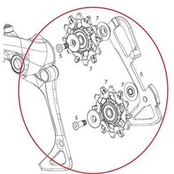 Kladky a vodítko k přehazovačce SRAM EX1 8 SPEED