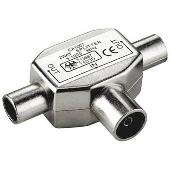 Kombinátor TV antén PremiumCord - konektor IEC 75 Ohm 1xF-2xM