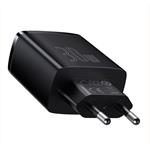 Kompaktný rýchlonabíjací adaptér Baseus 2x USB-A, 1x USB-C 30W čierny