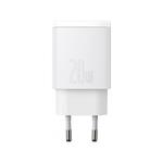 Kompaktný rýchlonabíjací adaptér Baseus USB-A + Type-C 20W EU, biely