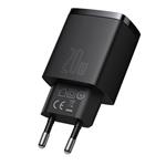 Kompaktný rýchlonabíjací adaptér Baseus USB-A + Type-C 20W EU, čierny