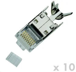 KONEKTOR 8p8c RJ-45 STP Cat7(6A) drát 10Ks 4146 - Kabely + redukce