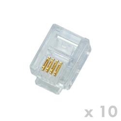KONEKTOR TELEFONNÍ RJ11 10ks